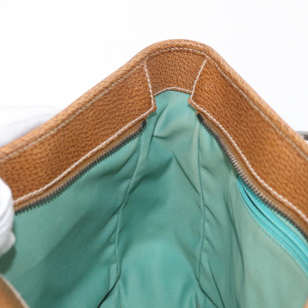 GUCCI GG Canvas Hand Bag Turquoise Blue Silver 113011 Auth 168236