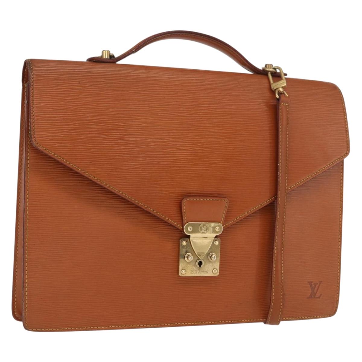 LOUIS VUITTON Epi Porte Documents Bandouliere Zipangu Gold M54468 LV Auth 168237