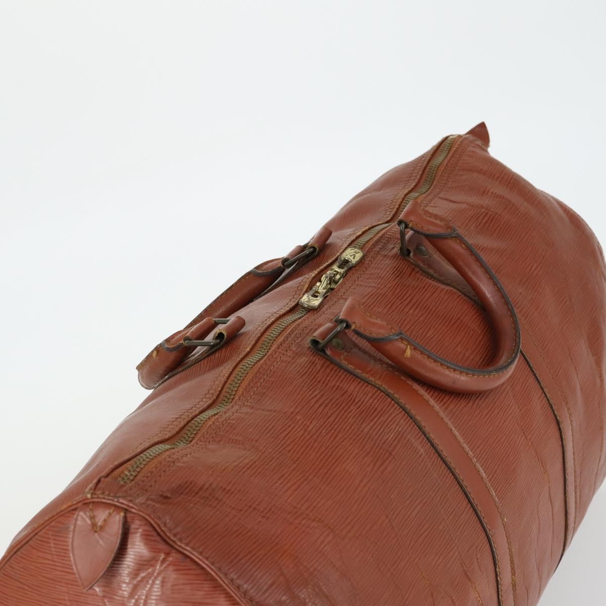 LOUIS VUITTON Epi Keepall 50 Boston Bag Brown M42968 LV Auth 168240
