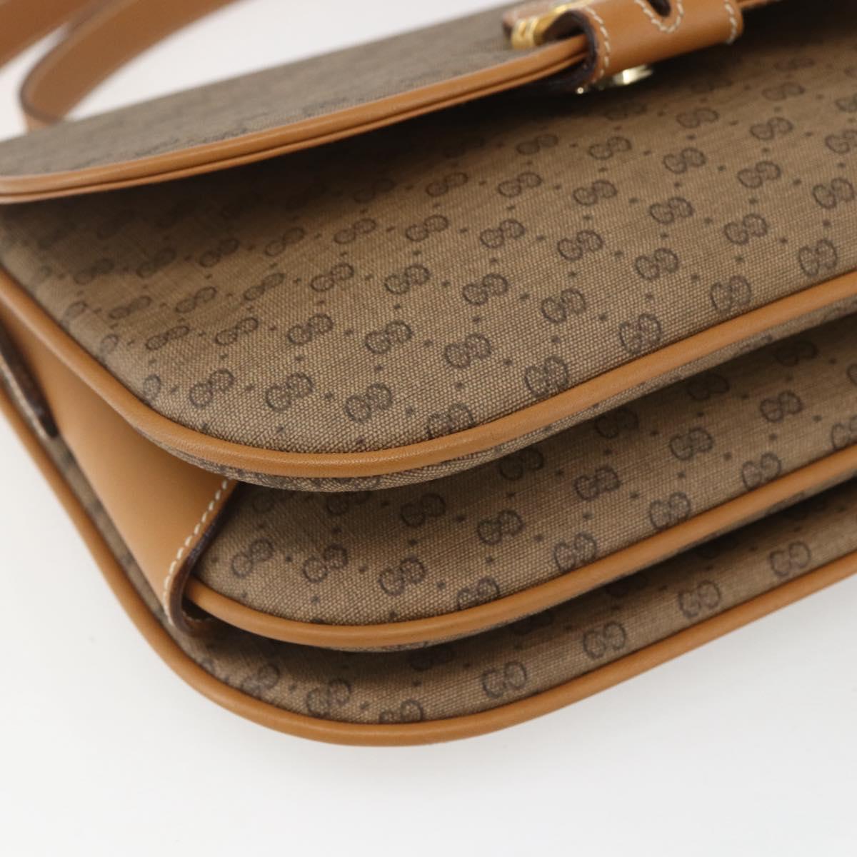 GUCCI Micro GG Supreme Shoulder Bag PVC Beige Gold 001 406 1780 Auth 168242