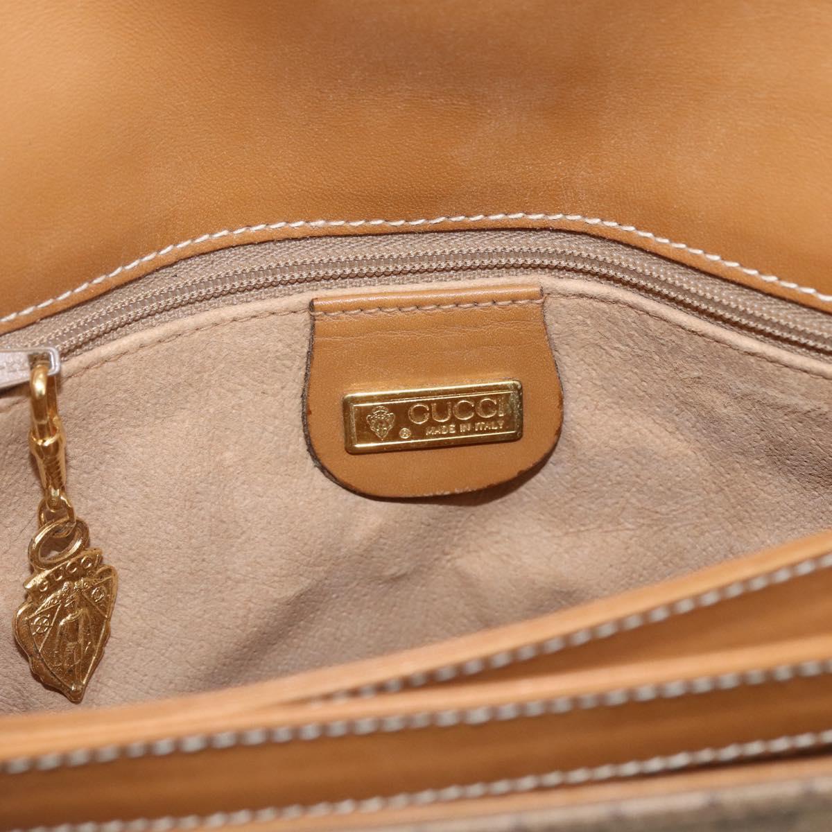 GUCCI Micro GG Supreme Shoulder Bag PVC Beige Gold 001 406 1780 Auth 168242