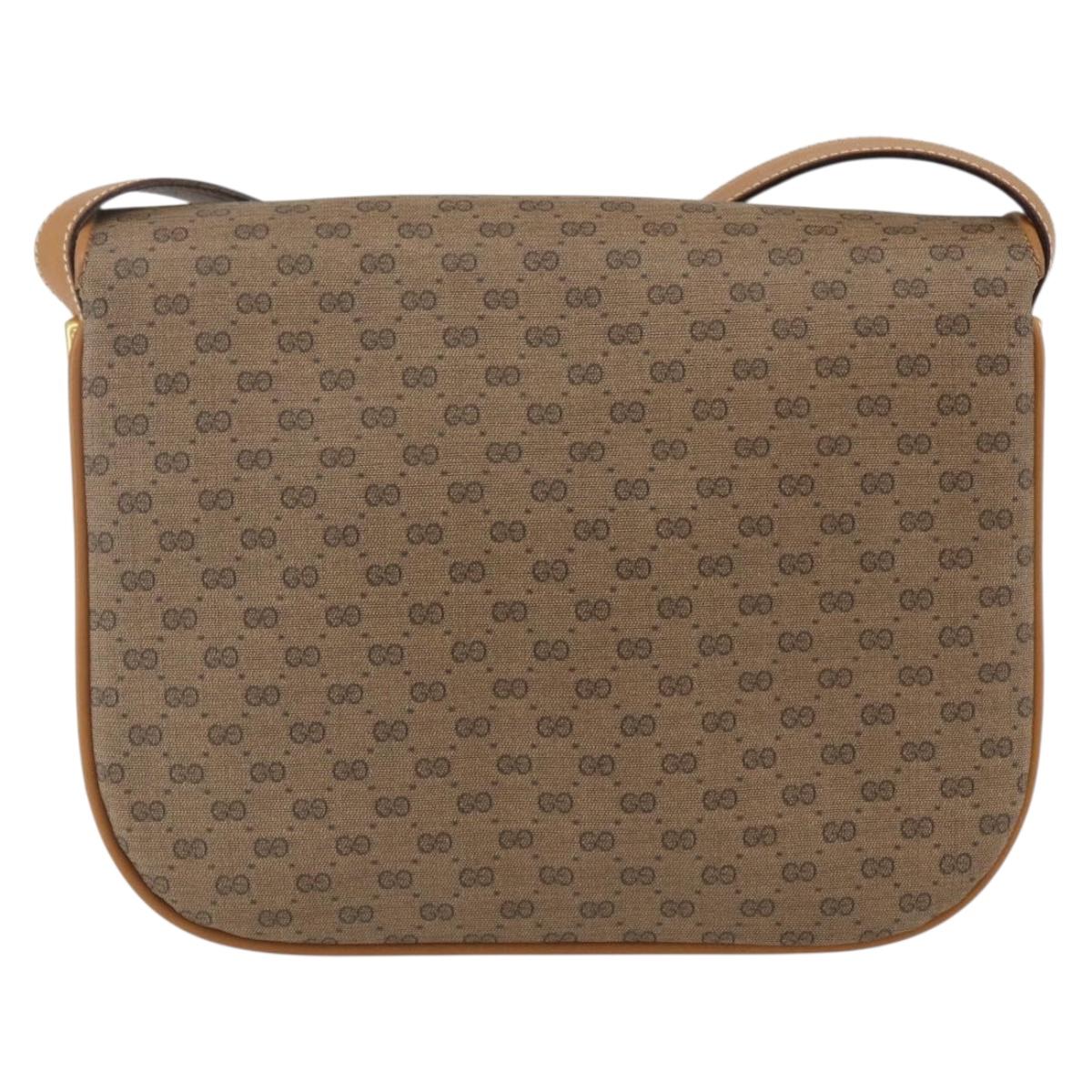 GUCCI Micro GG Supreme Shoulder Bag PVC Beige Gold 001 406 1780 Auth 168242