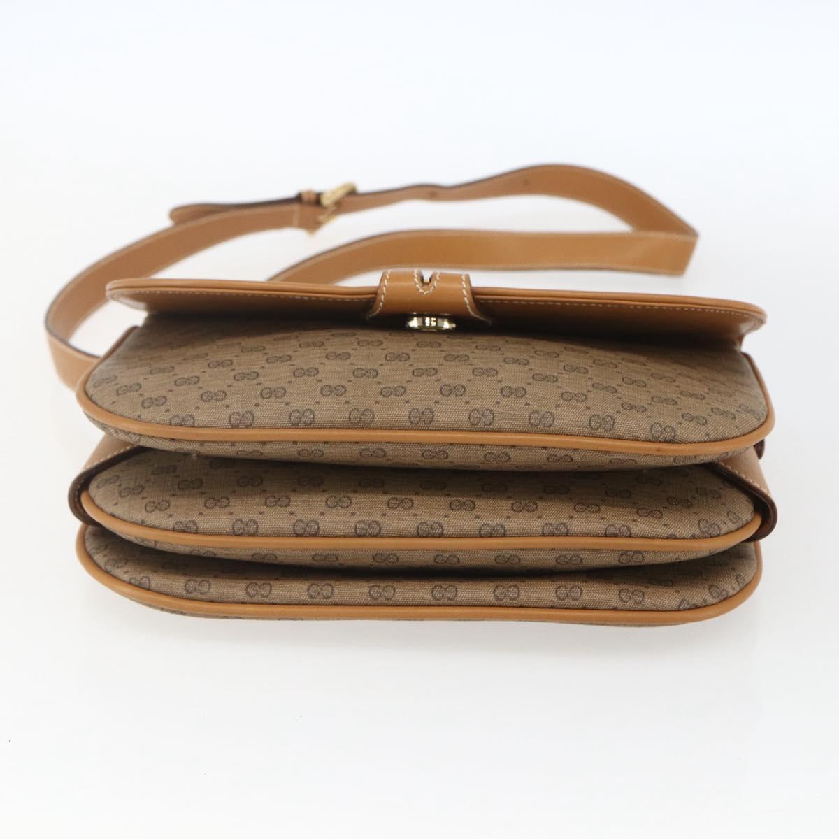 GUCCI Micro GG Supreme Shoulder Bag PVC Beige Gold 001 406 1780 Auth 168242