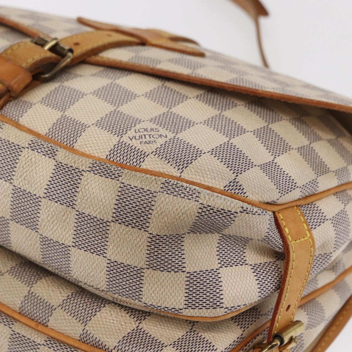LOUIS VUITTON Damier Azur Saumur 30 Shoulder Bag SPO N48202 LV Auth 168246