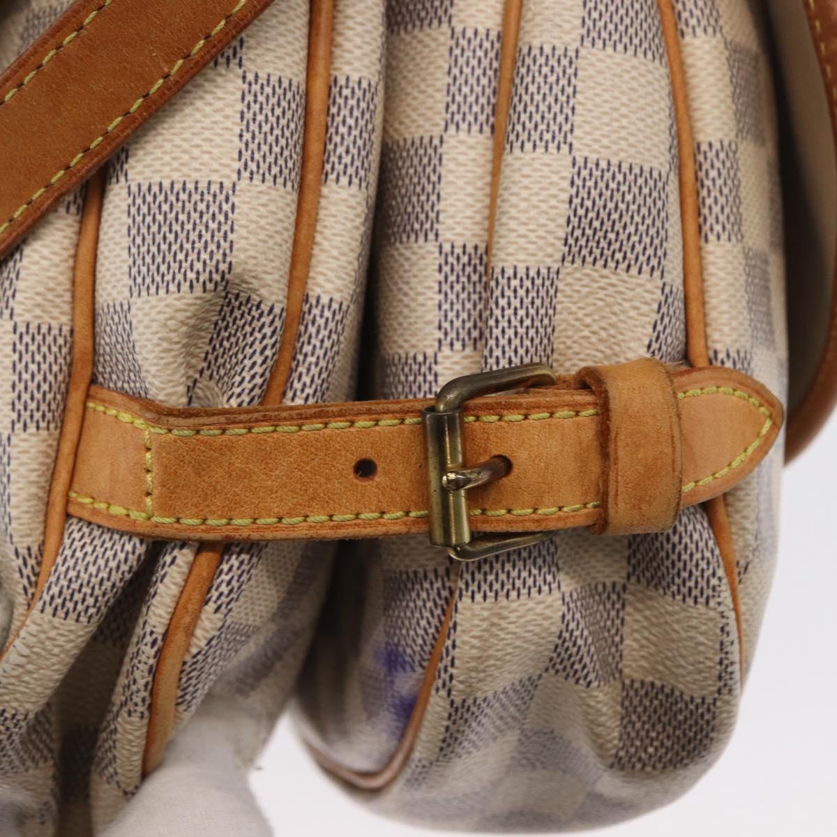 LOUIS VUITTON Damier Azur Saumur 30 Shoulder Bag SPO N48202 LV Auth 168246
