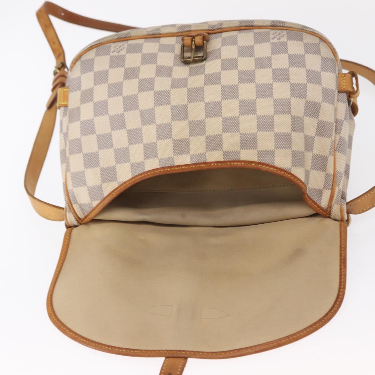 LOUIS VUITTON Damier Azur Saumur 30 Shoulder Bag SPO N48202 LV Auth 168246
