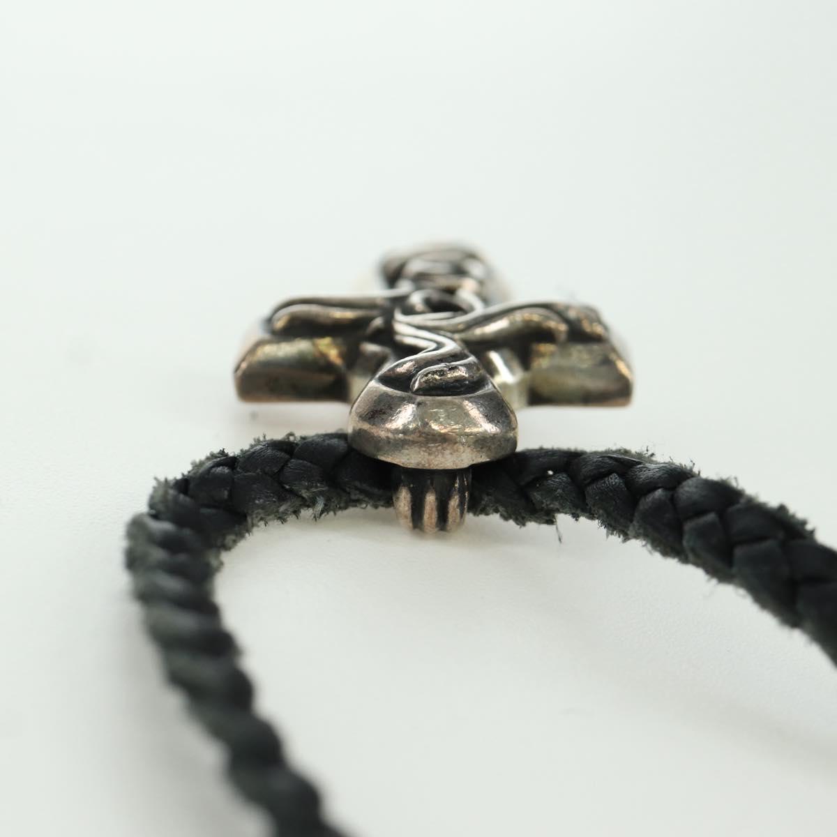 Chrome Hearts Small Balkan Cross/W Boro Chip Necklace Ag925 Silver Auth 168247SM