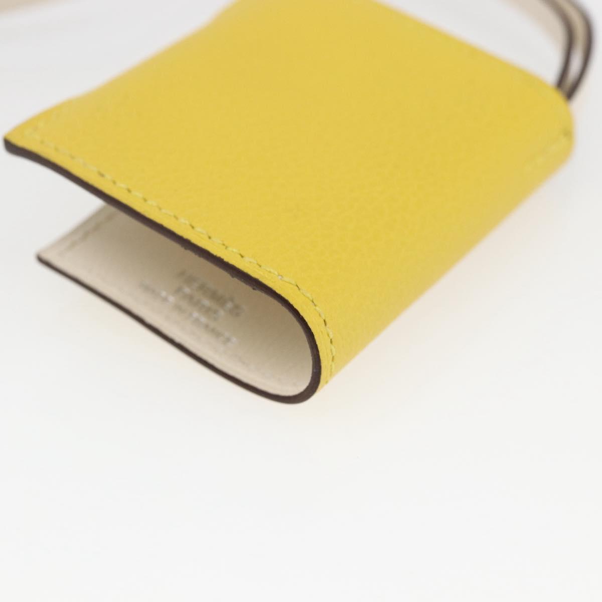 HERMES Ulysse Nano Bag Charm Leather Yellow Auth 168248M