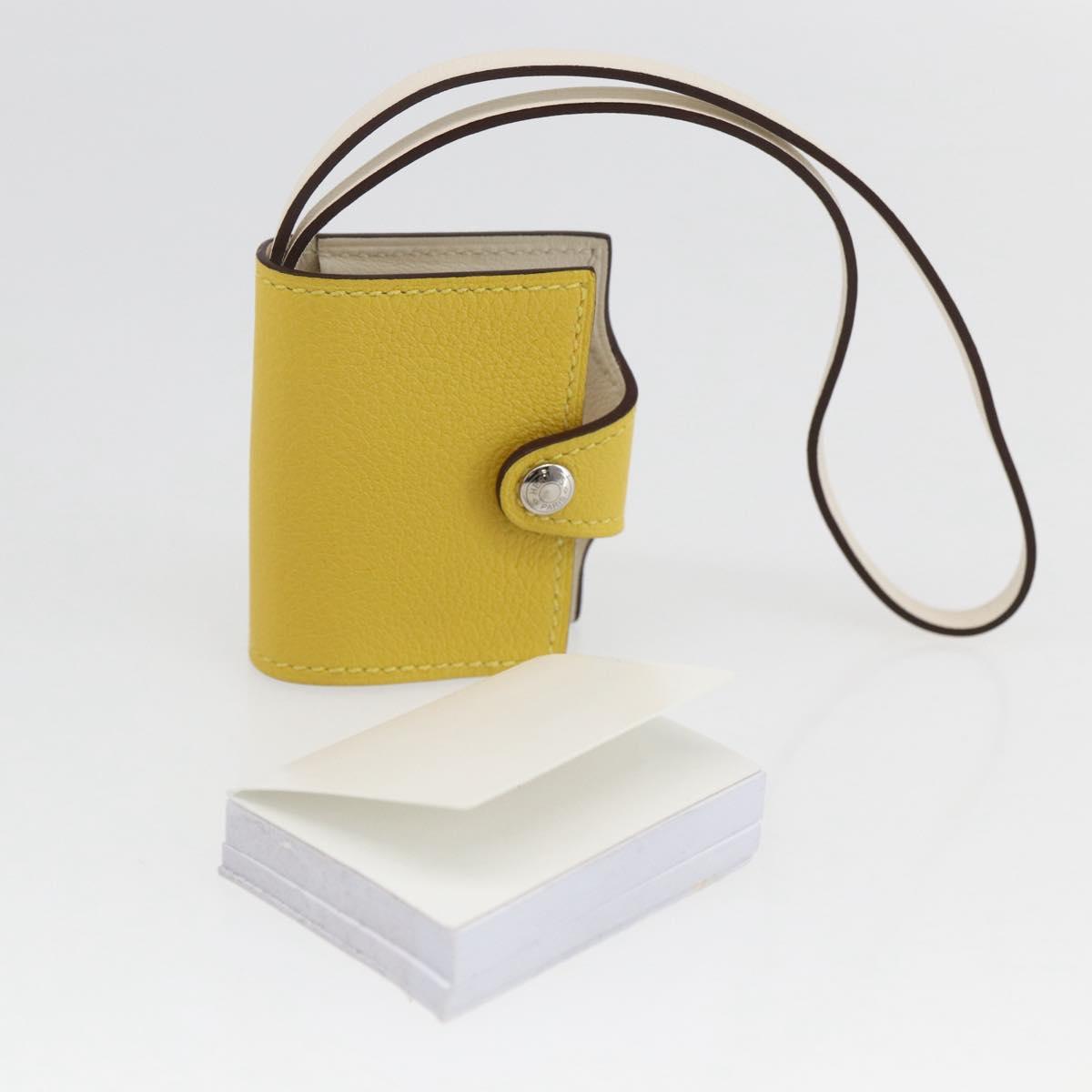 HERMES Ulysse Nano Bag Charm Leather Yellow Auth 168248M