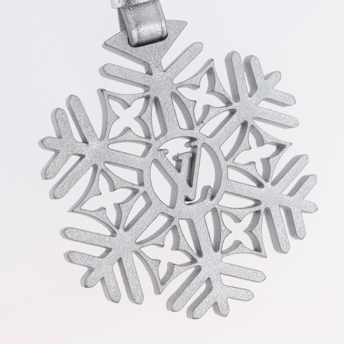 LOUIS VUITTON Snow Flake Charm Leather Silver M79293 LV Auth 168249M