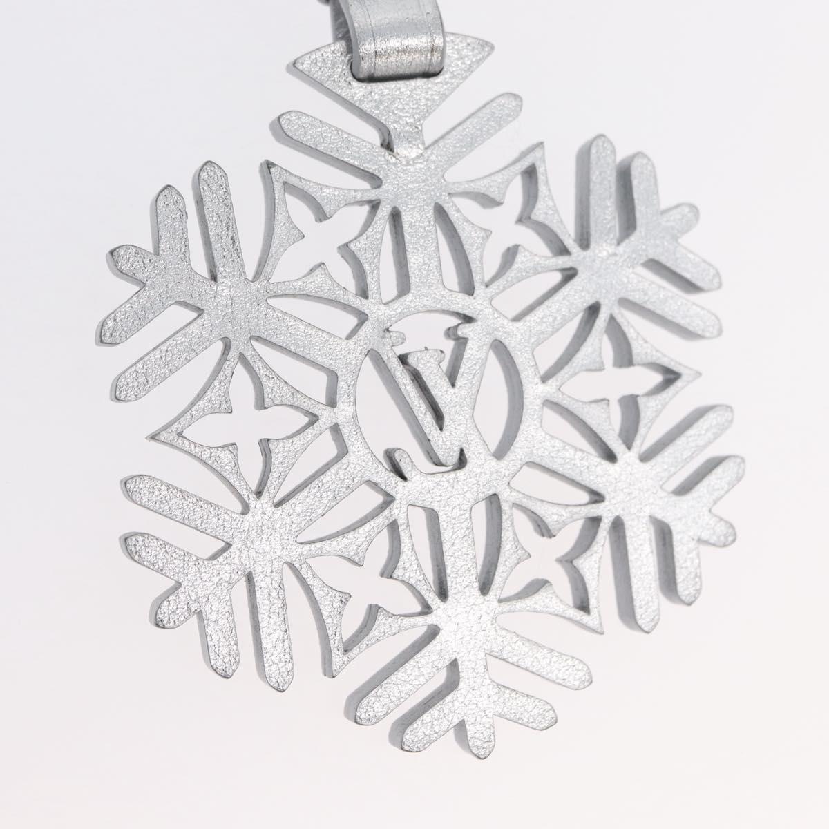 LOUIS VUITTON Snow Flake Charm Leather Silver M79293 LV Auth 168249M