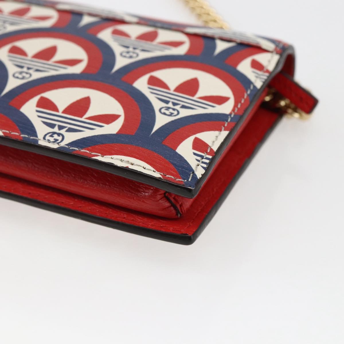 GUCCI adidas Horsebit Chain Shoulder Wallet Leather Gold 621892 Auth 168261SAM