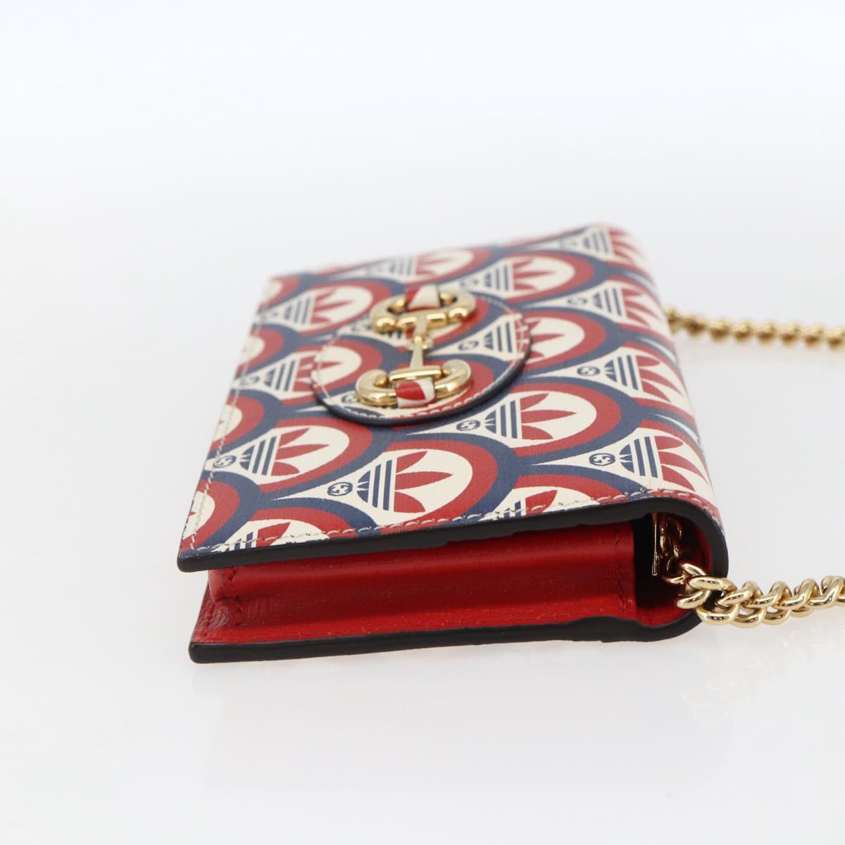 GUCCI adidas Horsebit Chain Shoulder Wallet Leather Gold 621892 Auth 168261SAM