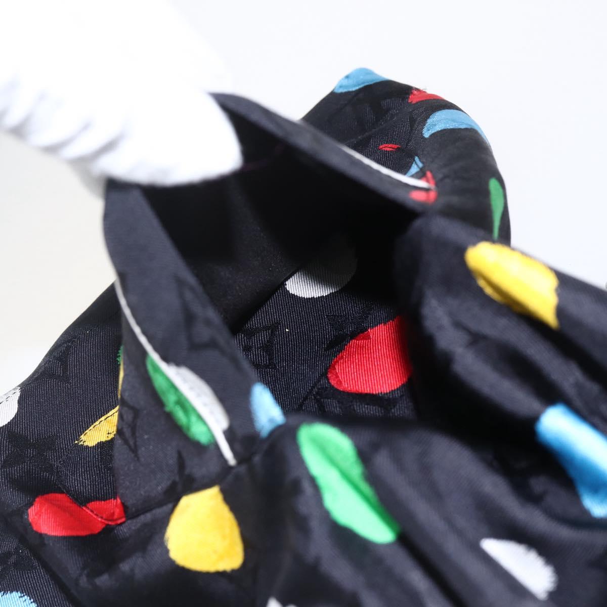 LOUIS VUITTON Monogram Eclipse LV x YK Pajamas Silk Black LV Auth 168263M