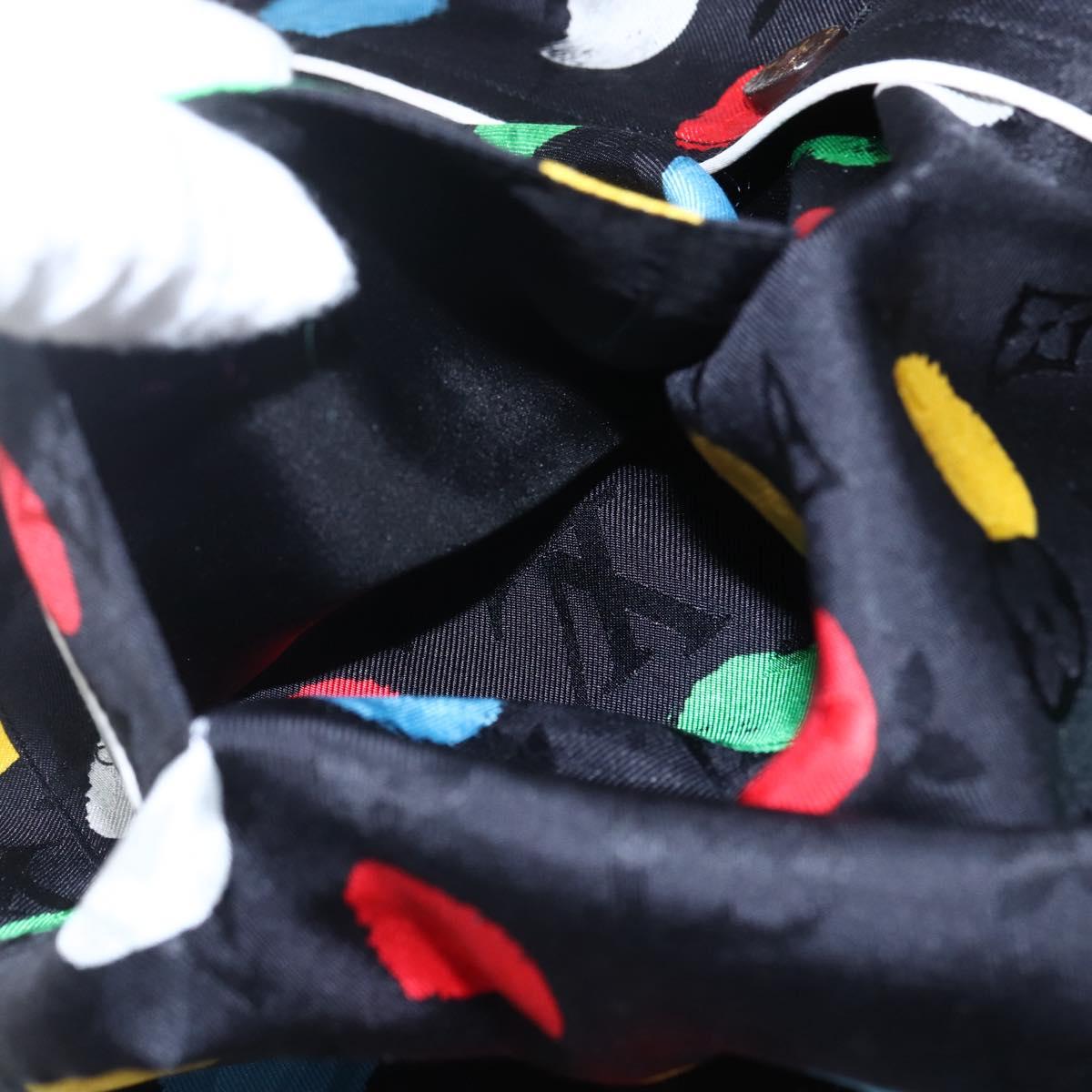 LOUIS VUITTON Monogram Eclipse LV x YK Pajamas Silk Black LV Auth 168263M