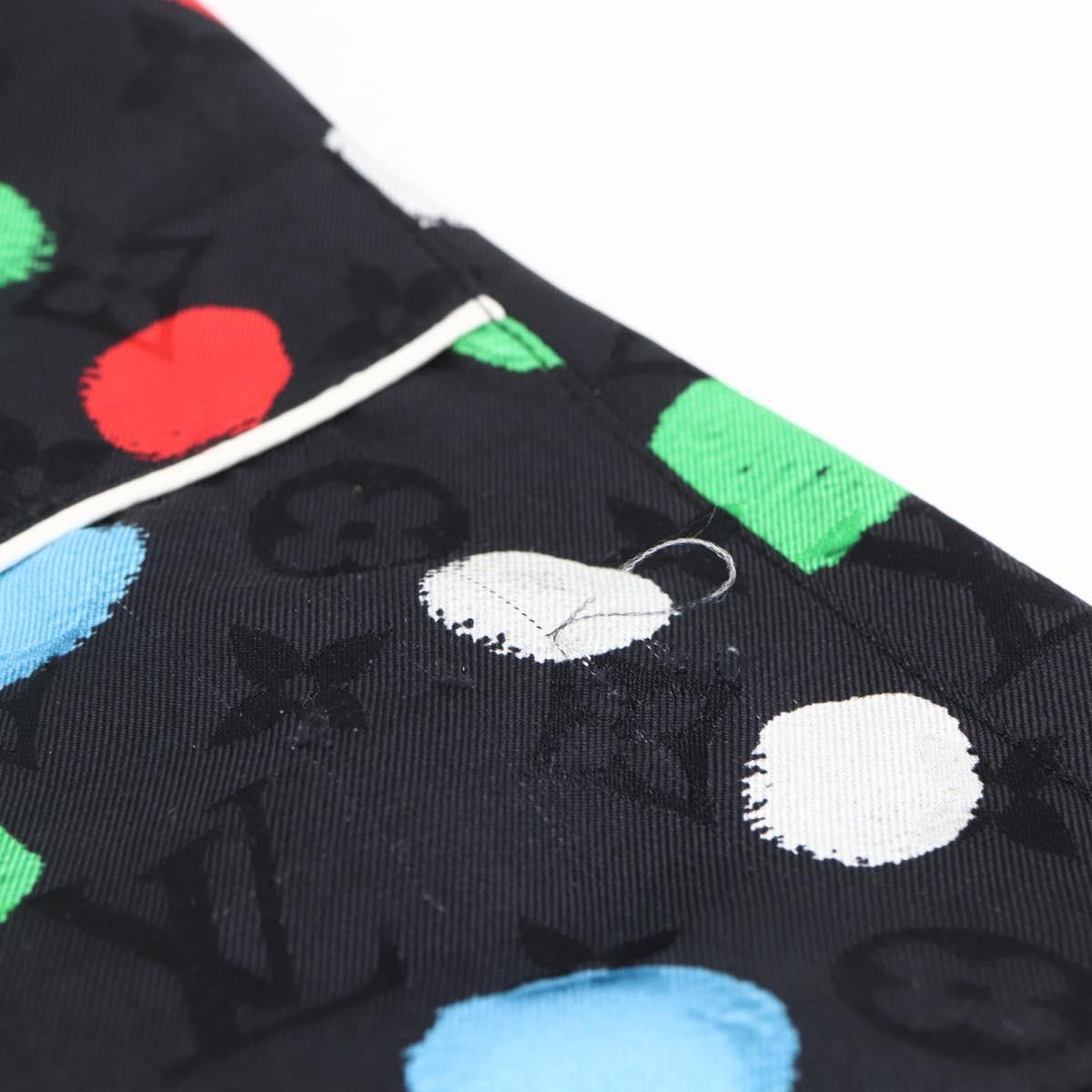 LOUIS VUITTON Monogram Eclipse LV x YK Pajamas Silk Black LV Auth 168263M
