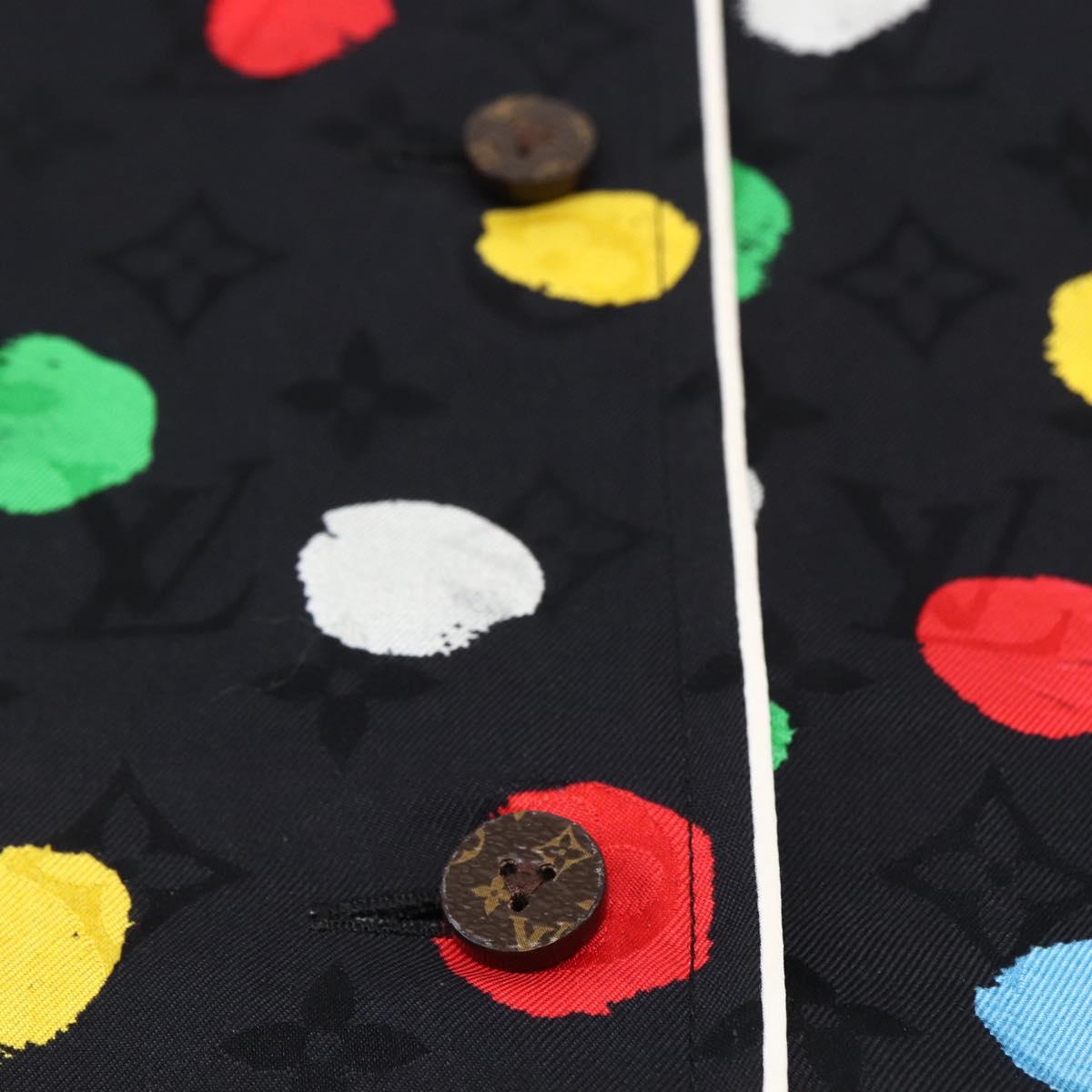 LOUIS VUITTON Monogram Eclipse LV x YK Pajamas Silk Black LV Auth 168263M