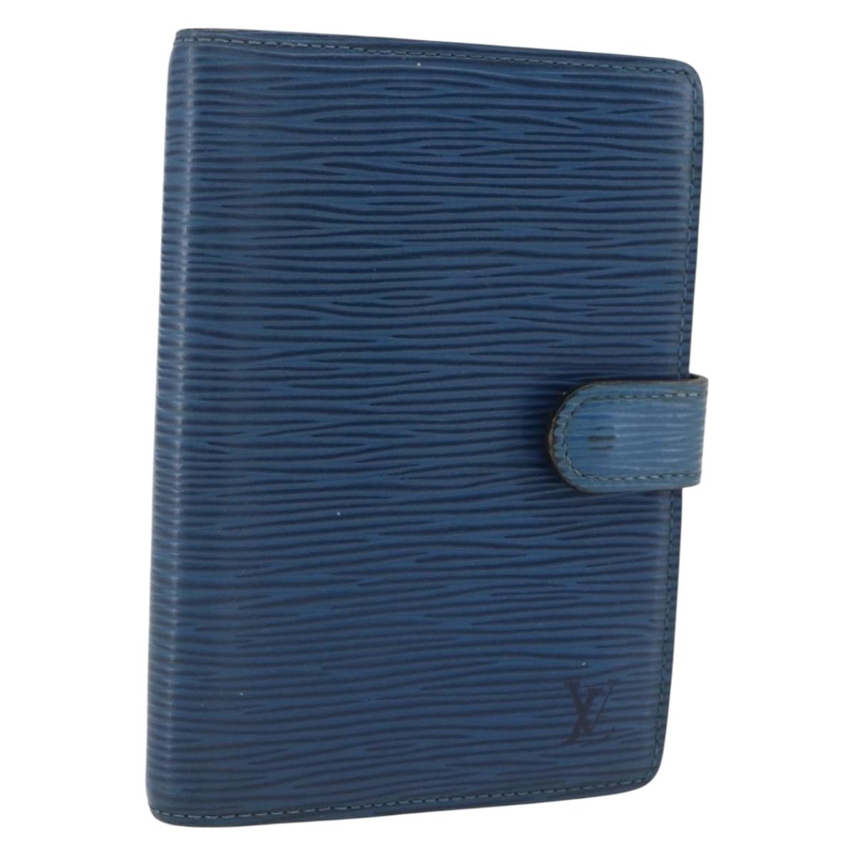 LOUIS VUITTON Epi Agenda PM Day Planner Cover Blue R20055 LV Auth 168266