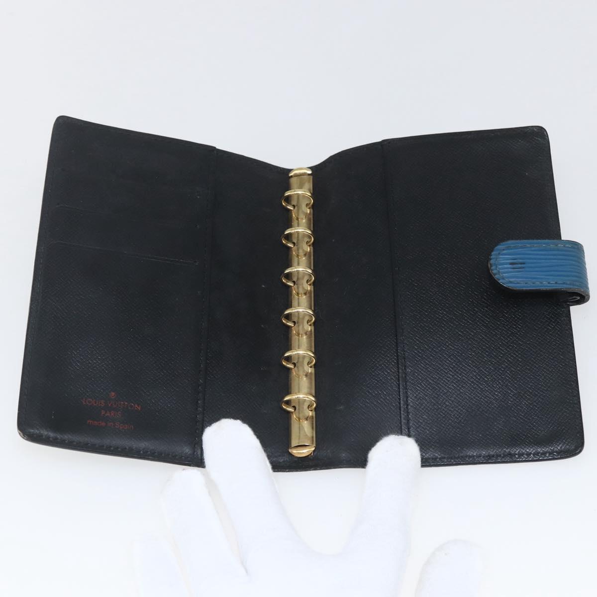 LOUIS VUITTON Epi Agenda PM Day Planner Cover Blue R20055 LV Auth 168266