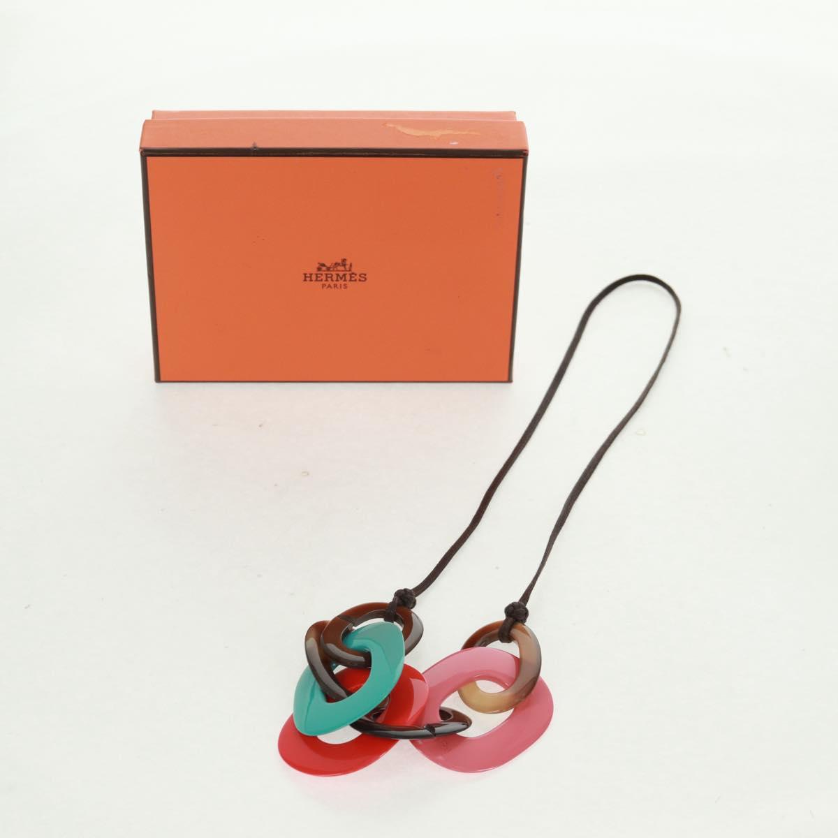 HERMES Caramba Necklace plastic Multicolor Auth 168270V