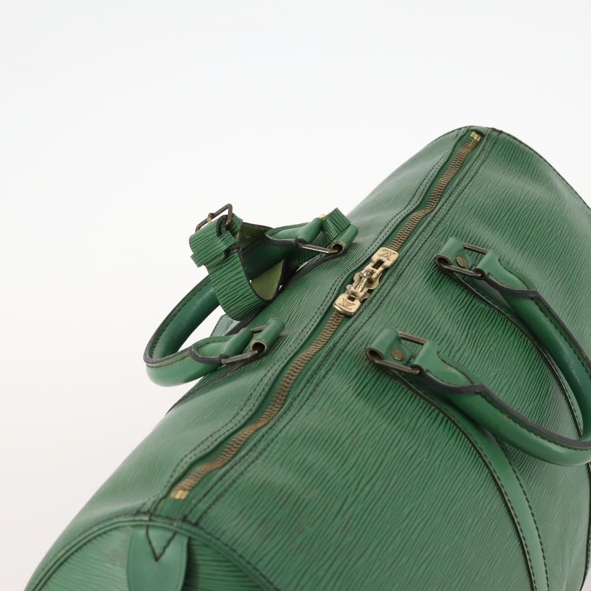 LOUIS VUITTON Epi Keepall 45 Boston Bag Green M42974 LV Auth 168281