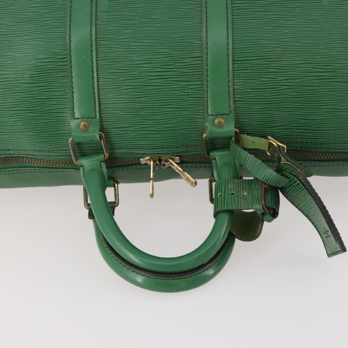 LOUIS VUITTON Epi Keepall 45 Boston Bag Green M42974 LV Auth 168281