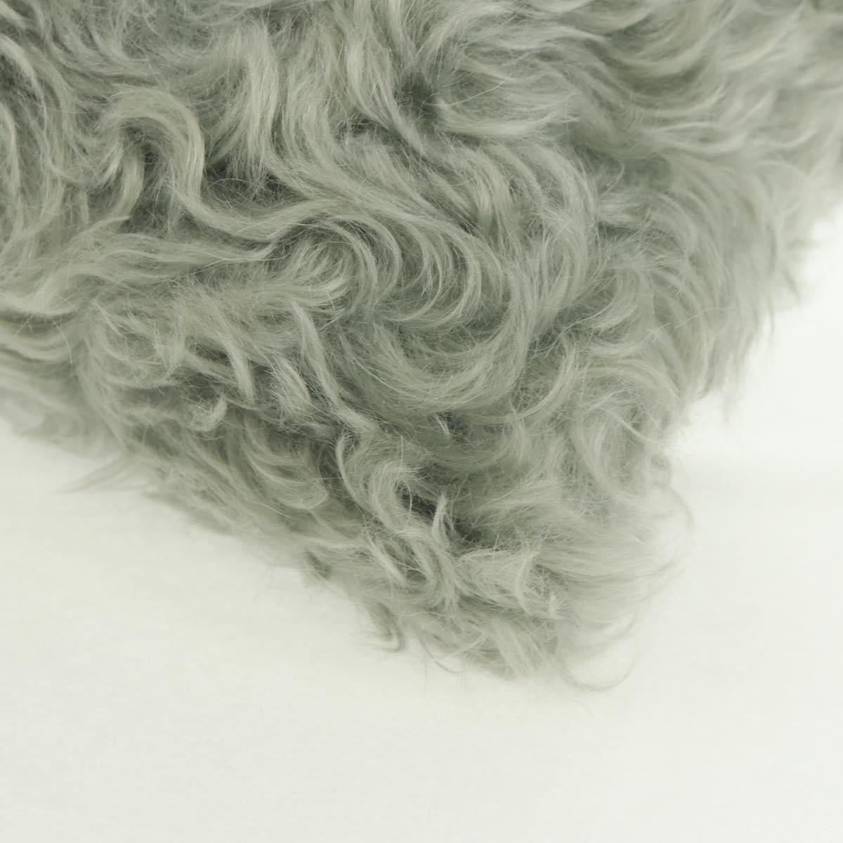 PRADA Clutch Bag Fur Bordeaux Gold Auth 168291V