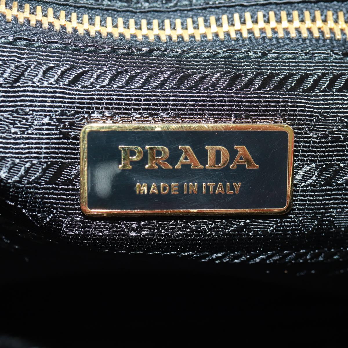 PRADA Clutch Bag Fur Bordeaux Gold Auth 168291V