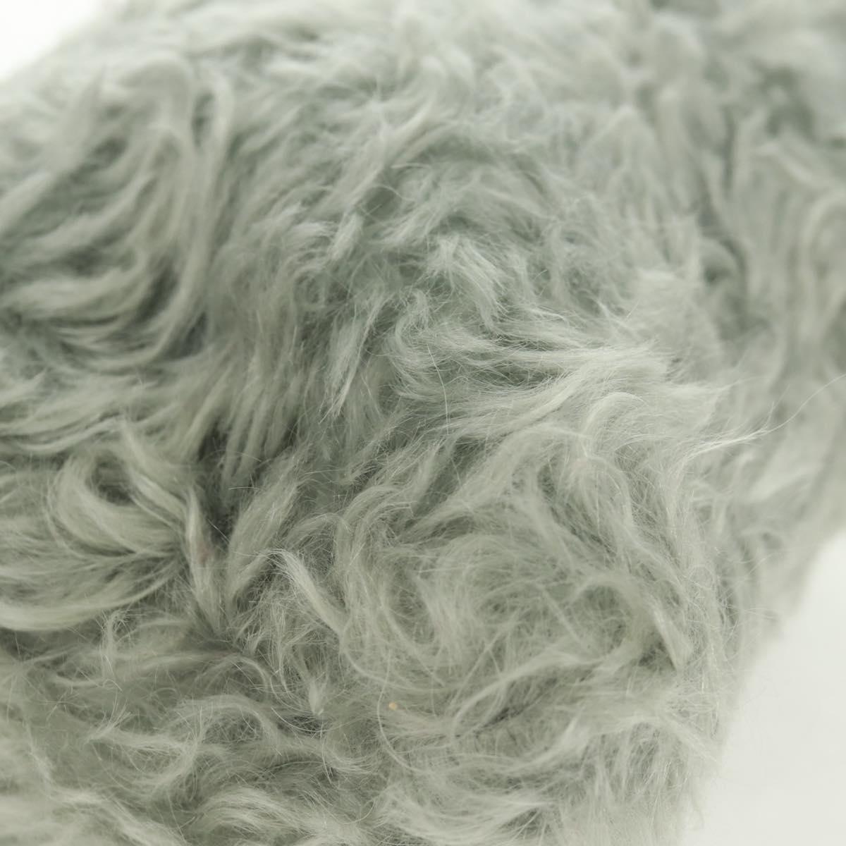 PRADA Clutch Bag Fur Bordeaux Gold Auth 168291V