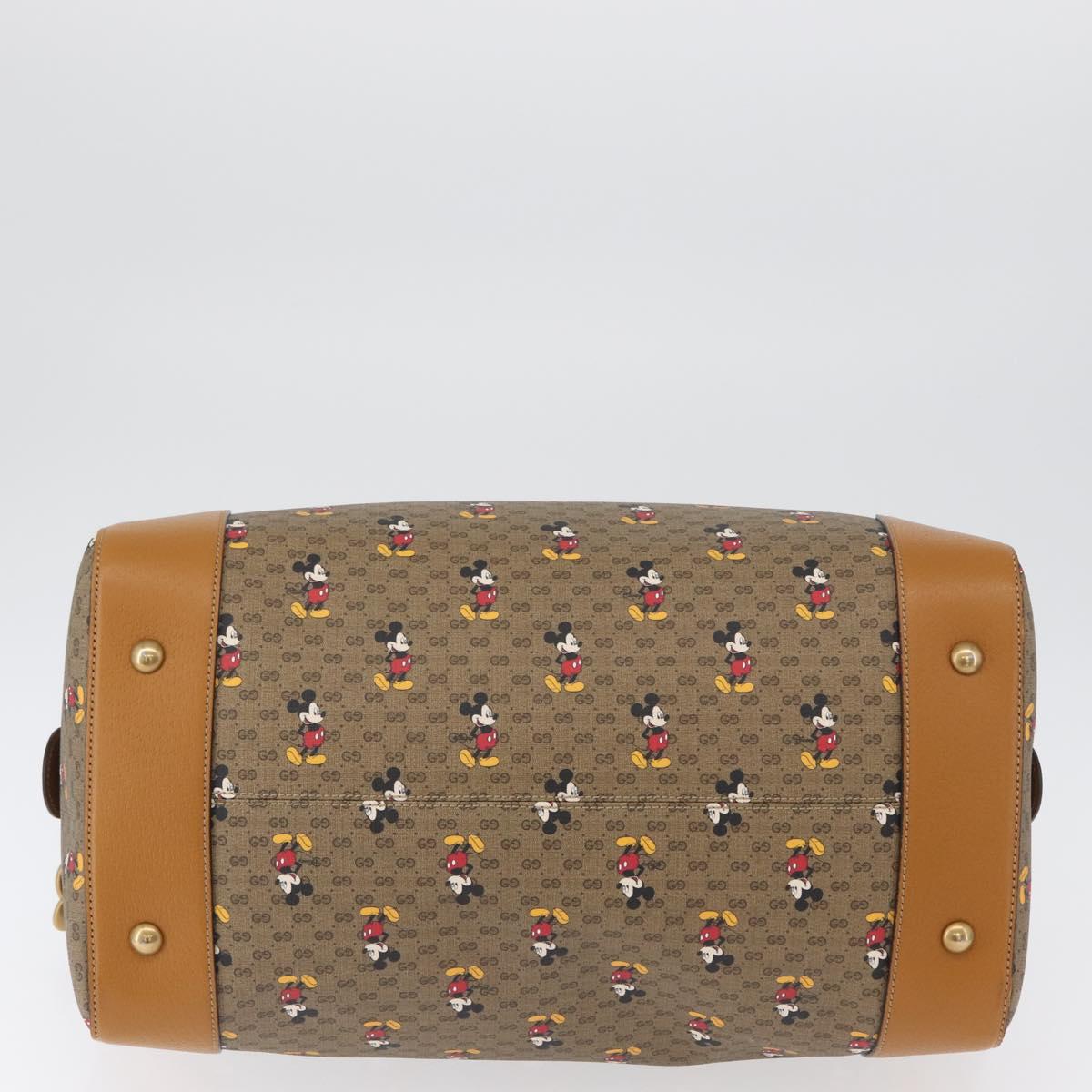 GUCCI Micro GG Supreme Disney Boston Bag PVC 2way Beige 547953 Auth 168297SM