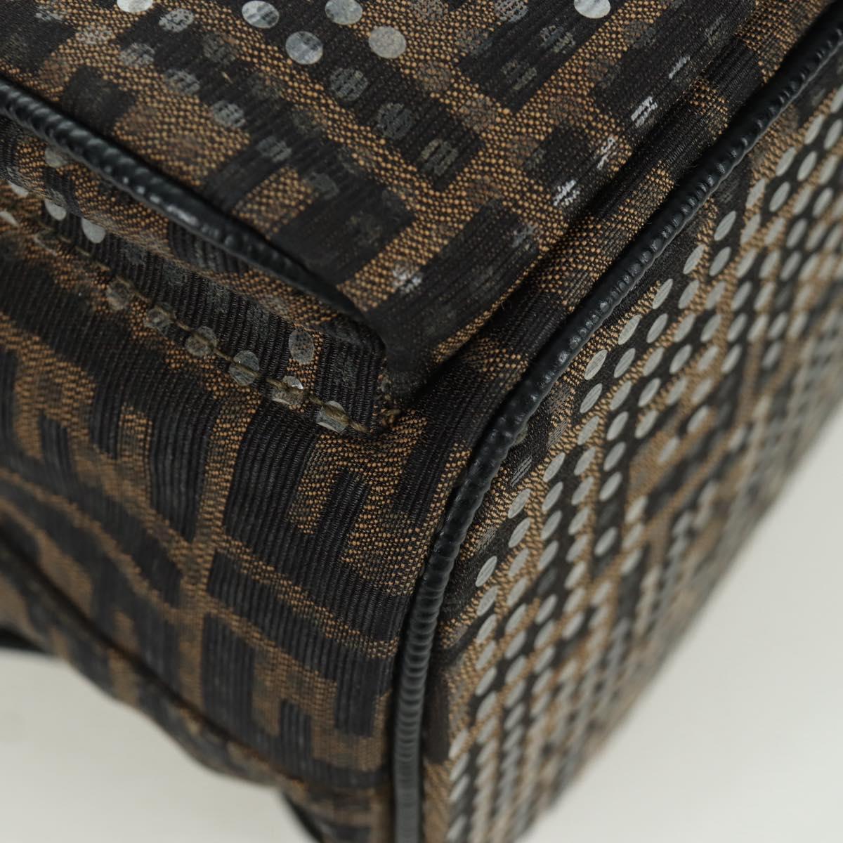 FENDI Zucca Canvas Backpack Brown Gold black Auth 168310SAV