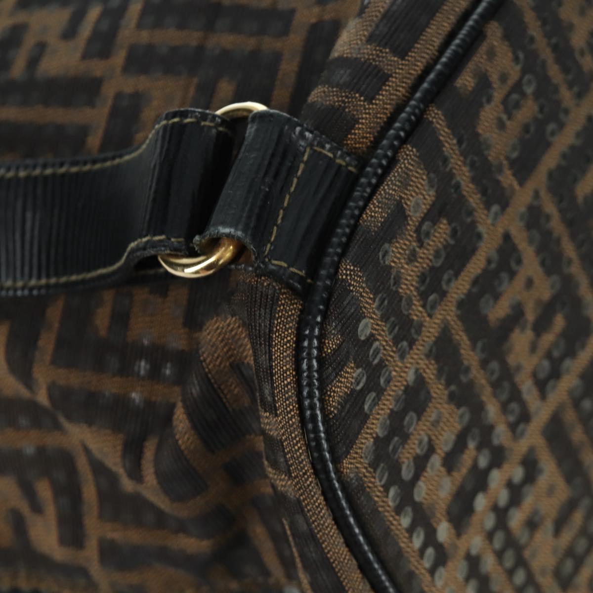 FENDI Zucca Canvas Backpack Brown Gold black Auth 168310SAV