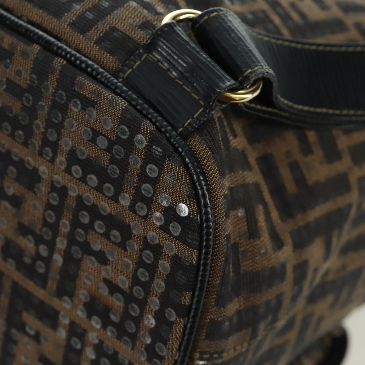 FENDI Zucca Canvas Backpack Brown Gold black Auth 168310SAV