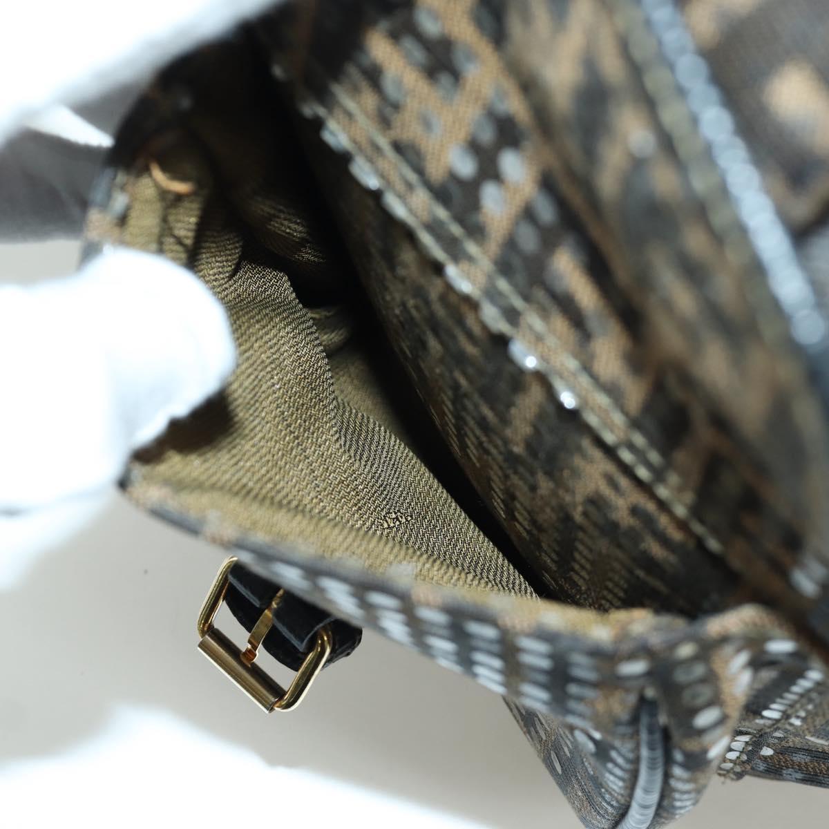 FENDI Zucca Canvas Backpack Brown Gold black Auth 168310SAV