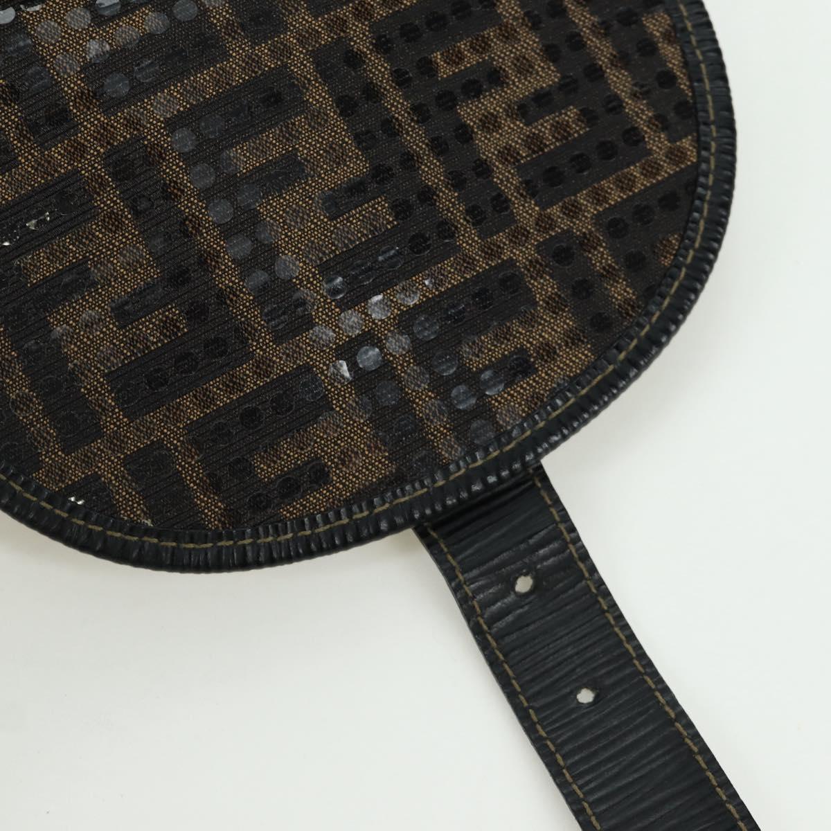 FENDI Zucca Canvas Backpack Brown Gold black Auth 168310SAV