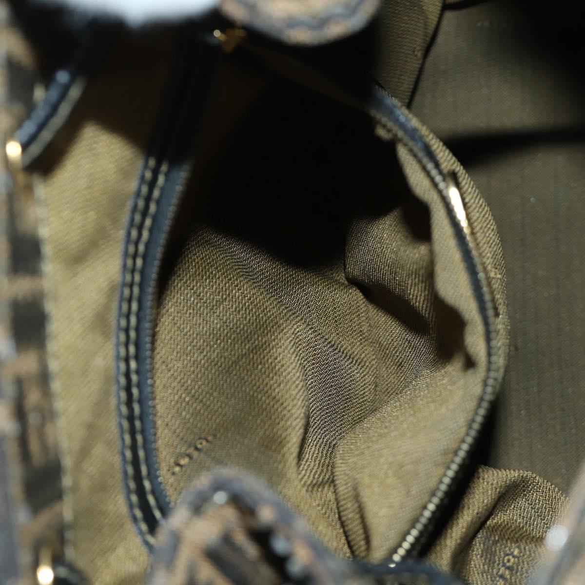 FENDI Zucca Canvas Backpack Brown Gold black Auth 168310SAV