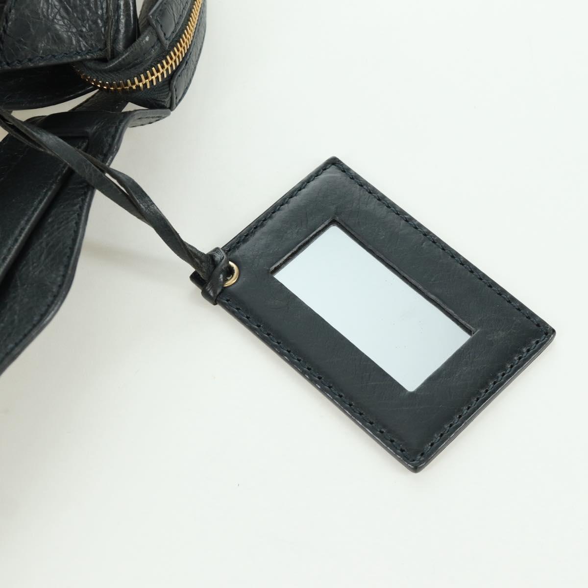 BALENCIAGA Classic Mini City Bag Leather 2way Navy Gold 309544 Auth 168313SAV