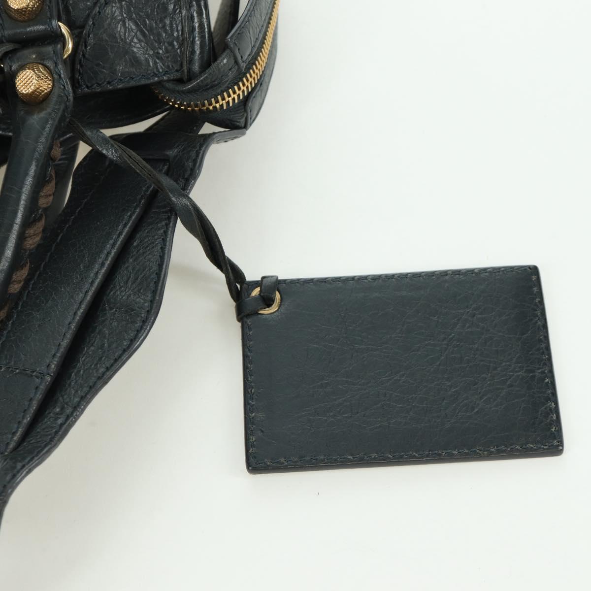 BALENCIAGA Classic Mini City Bag Leather 2way Navy Gold 309544 Auth 168313SAV