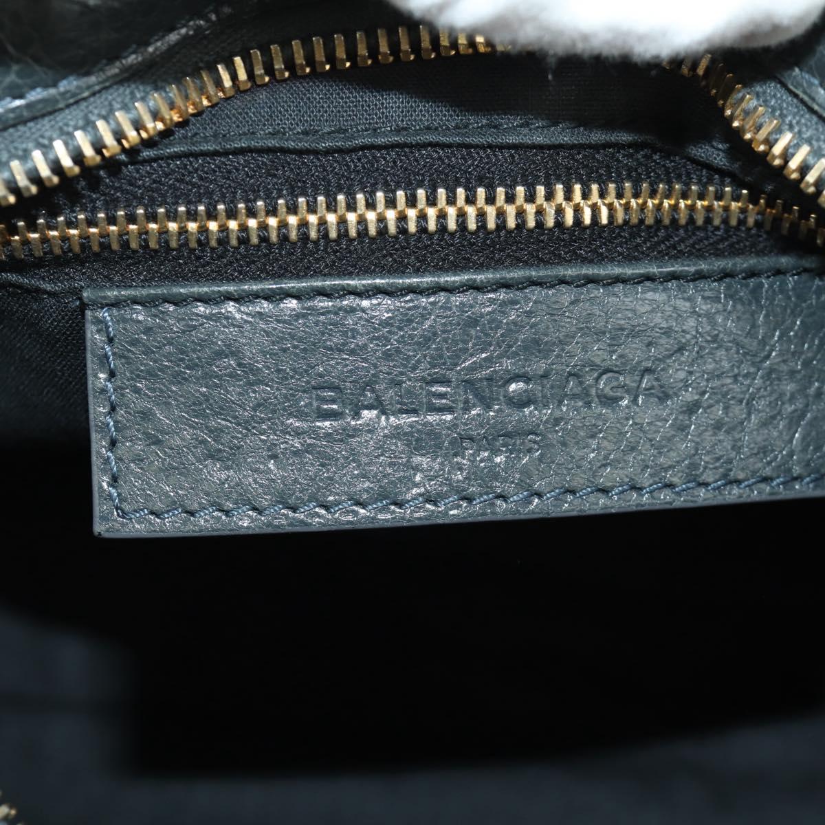BALENCIAGA Classic Mini City Bag Leather 2way Navy Gold 309544 Auth 168313SAV