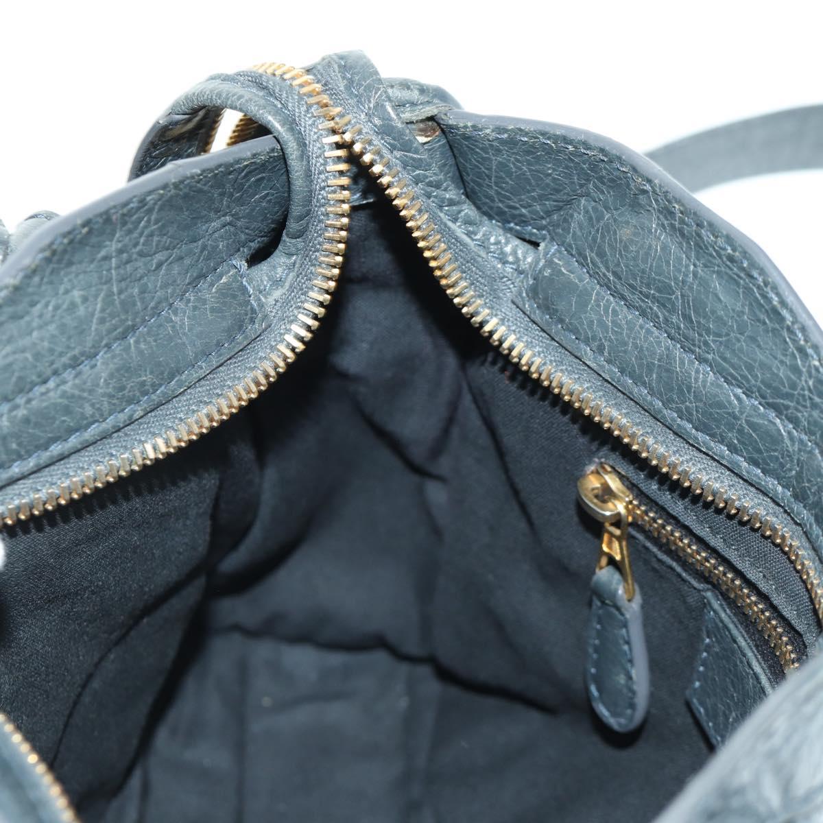 BALENCIAGA Classic Mini City Bag Leather 2way Navy Gold 309544 Auth 168313SAV
