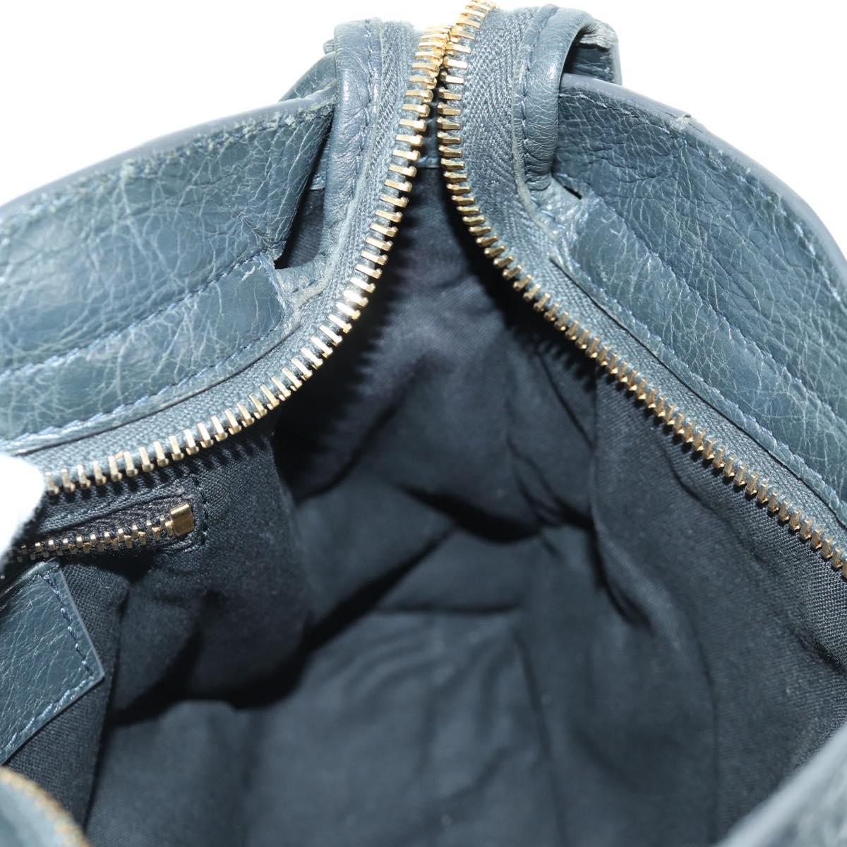 BALENCIAGA Classic Mini City Bag Leather 2way Navy Gold 309544 Auth 168313SAV