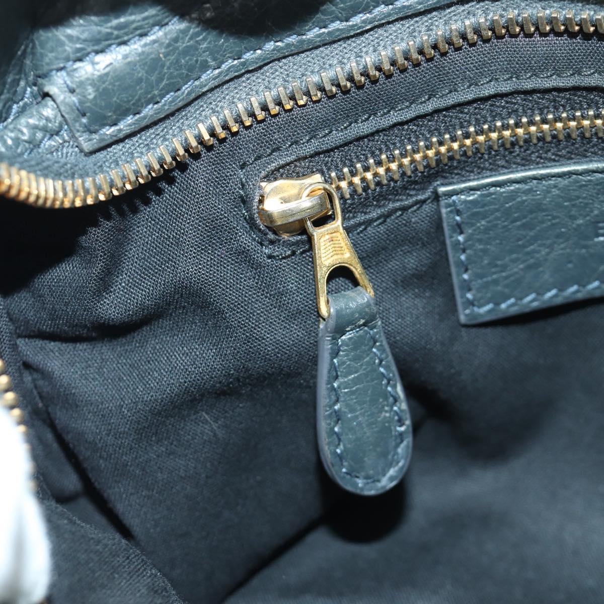 BALENCIAGA Classic Mini City Bag Leather 2way Navy Gold 309544 Auth 168313SAV