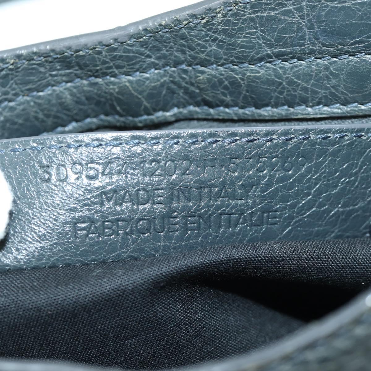 BALENCIAGA Classic Mini City Bag Leather 2way Navy Gold 309544 Auth 168313SAV