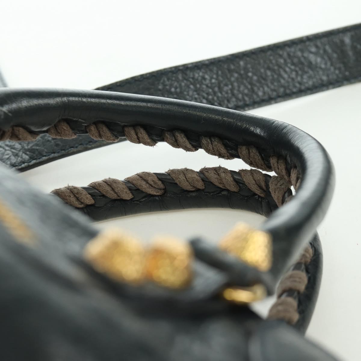 BALENCIAGA Classic Mini City Bag Leather 2way Navy Gold 309544 Auth 168313SAV