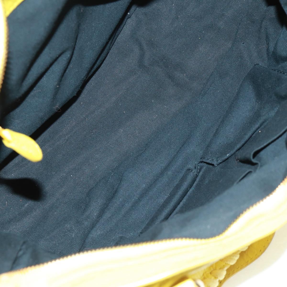 BALENCIAGA Giant City Hand Bag Leather 2way Yellow Gold 281770 Auth 168314SAV