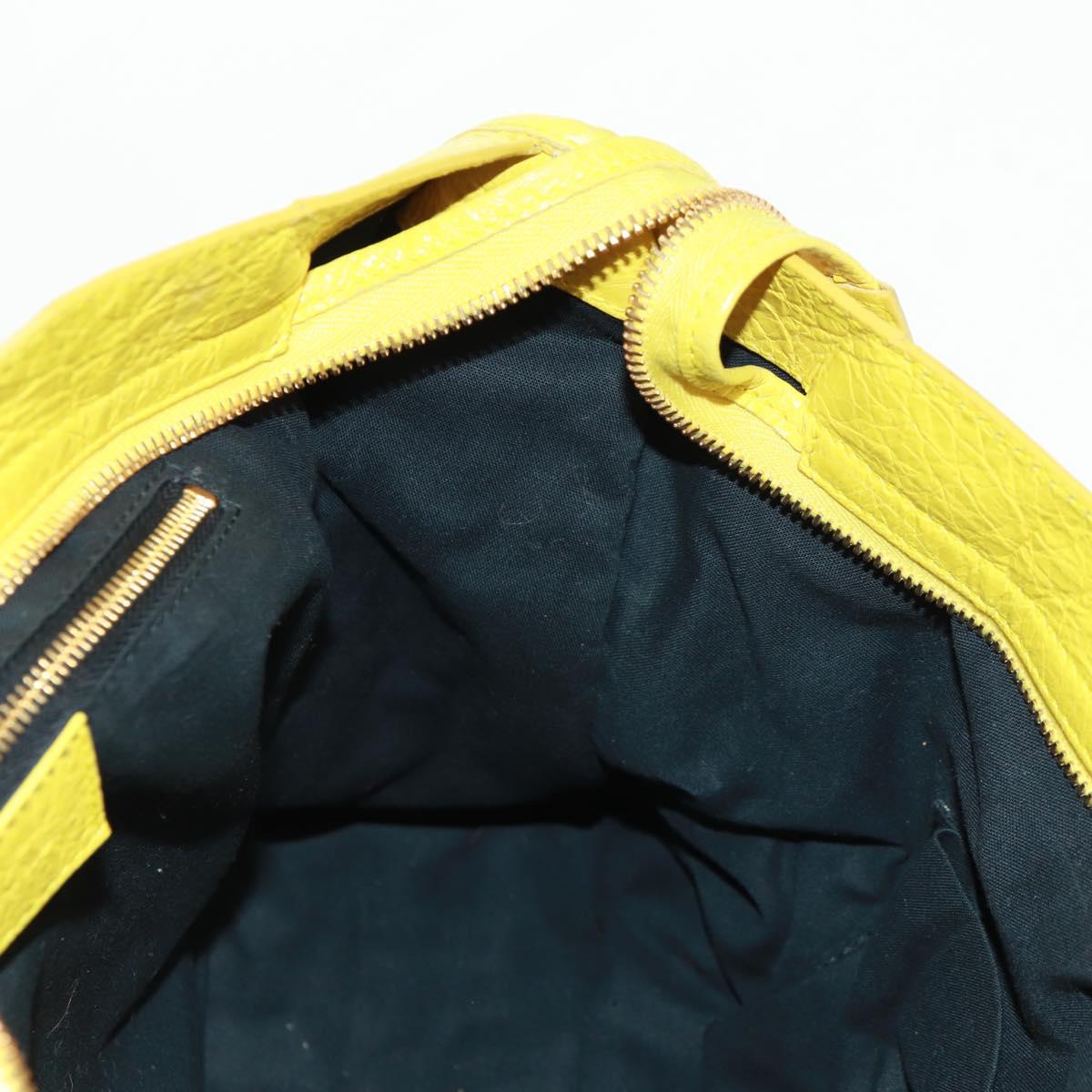 BALENCIAGA Giant City Hand Bag Leather 2way Yellow Gold 281770 Auth 168314SAV
