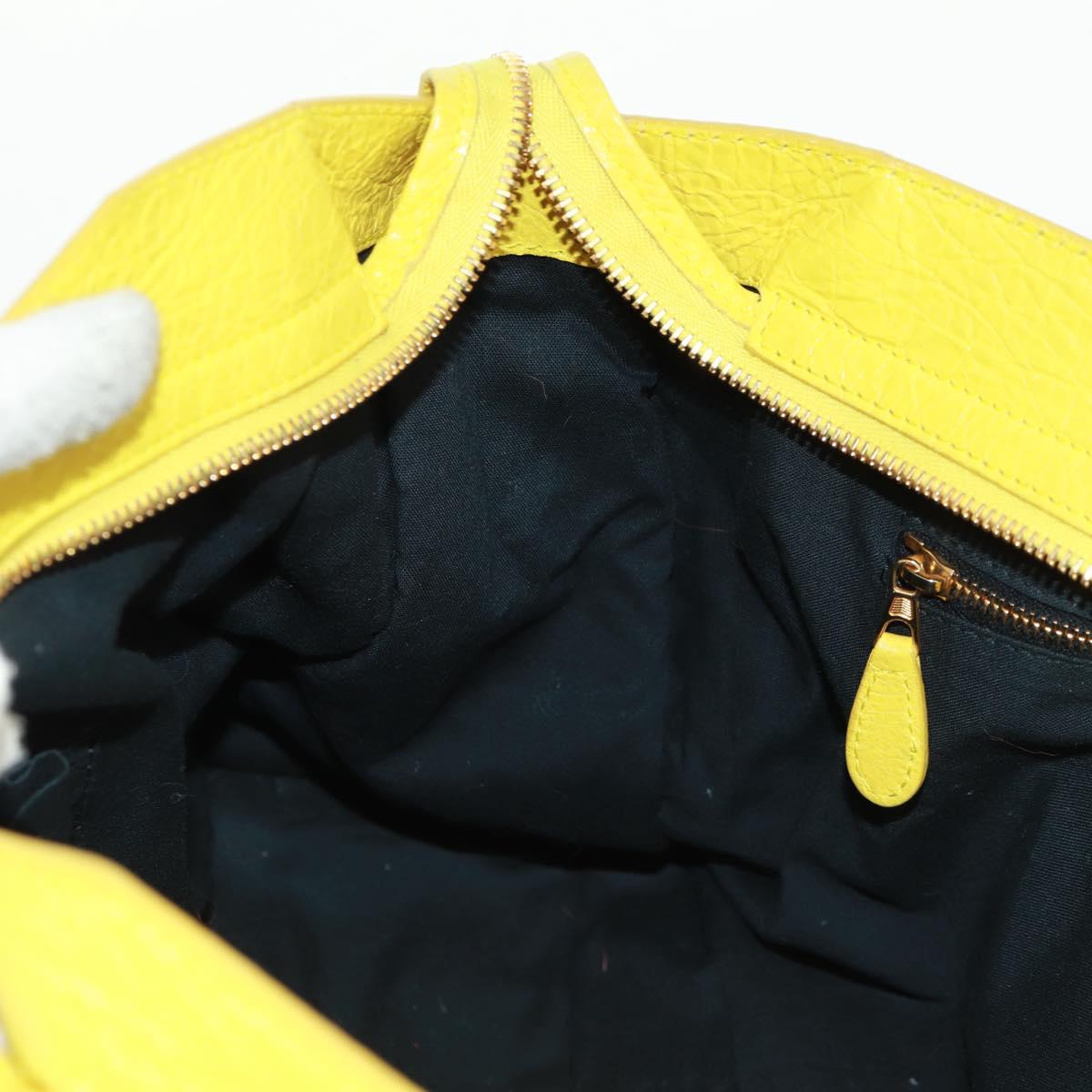 BALENCIAGA Giant City Hand Bag Leather 2way Yellow Gold 281770 Auth 168314SAV