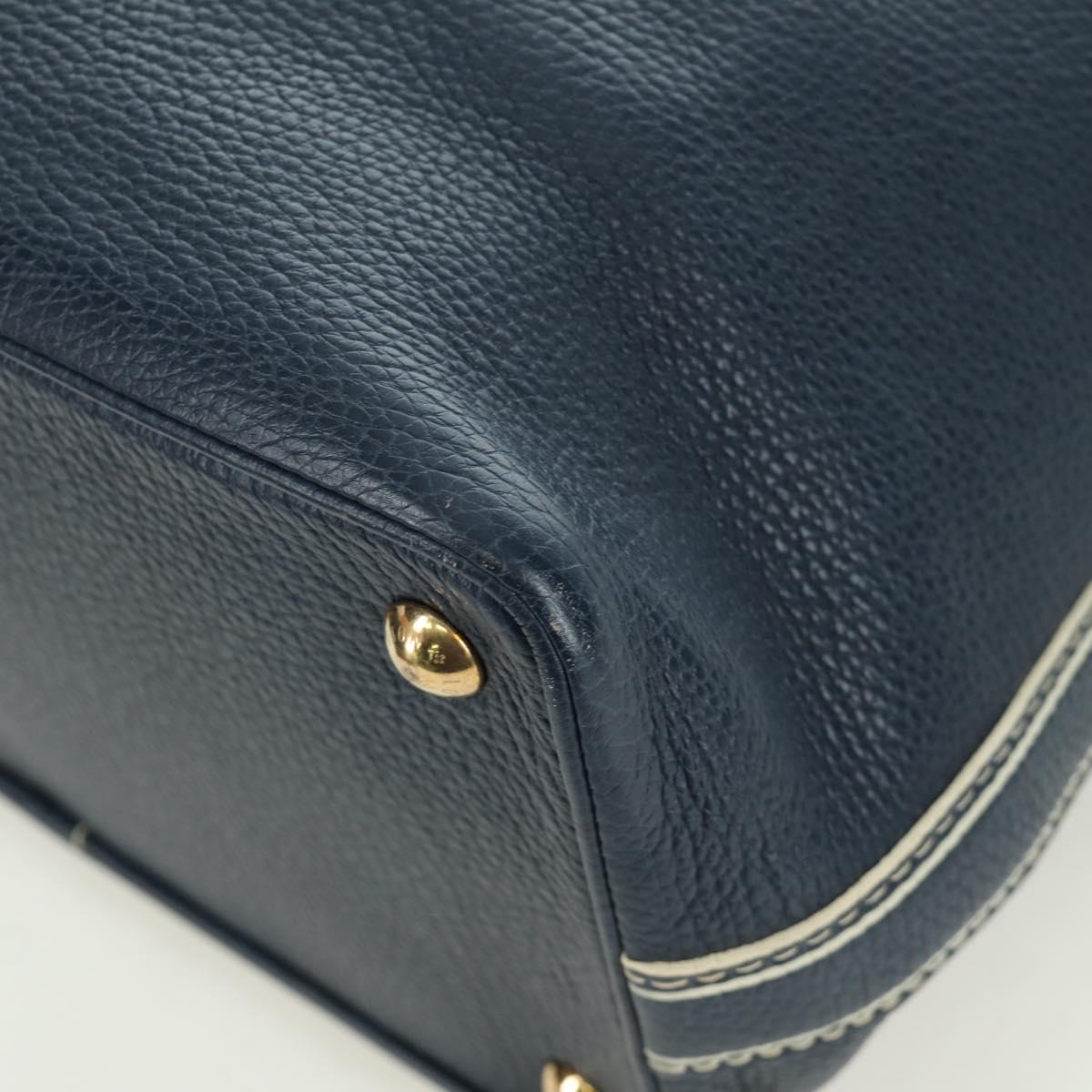 LOUIS VUITTON Tobaco T&B Shoe bag Tote Bag Leather Navy M95149 LV Auth 168317V