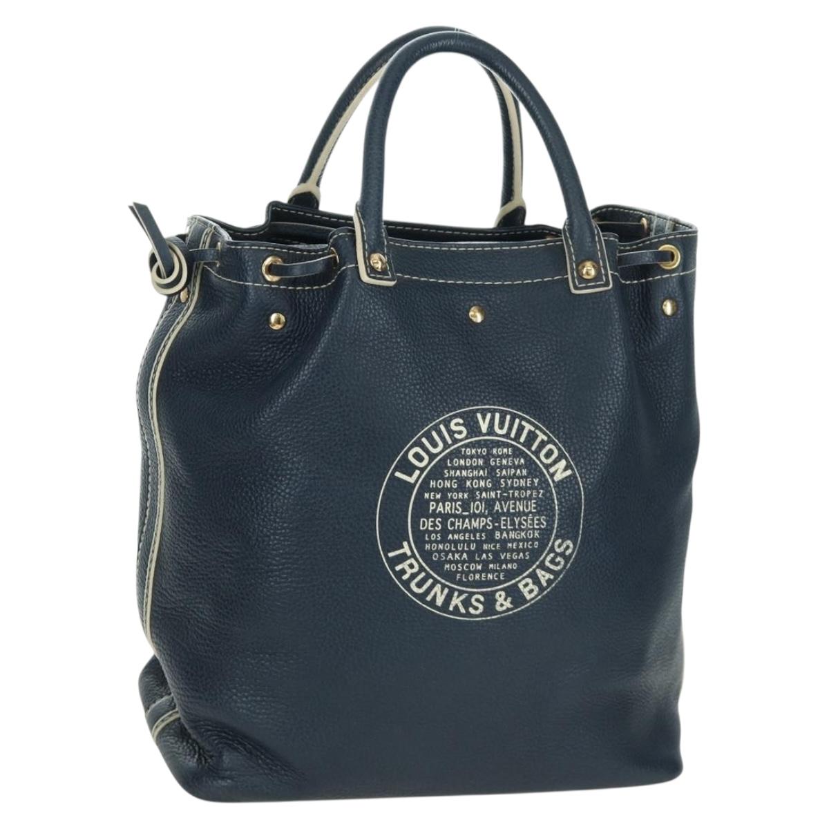 LOUIS VUITTON Tobaco T&B Shoe bag Tote Bag Leather Navy M95149 LV Auth 168317V