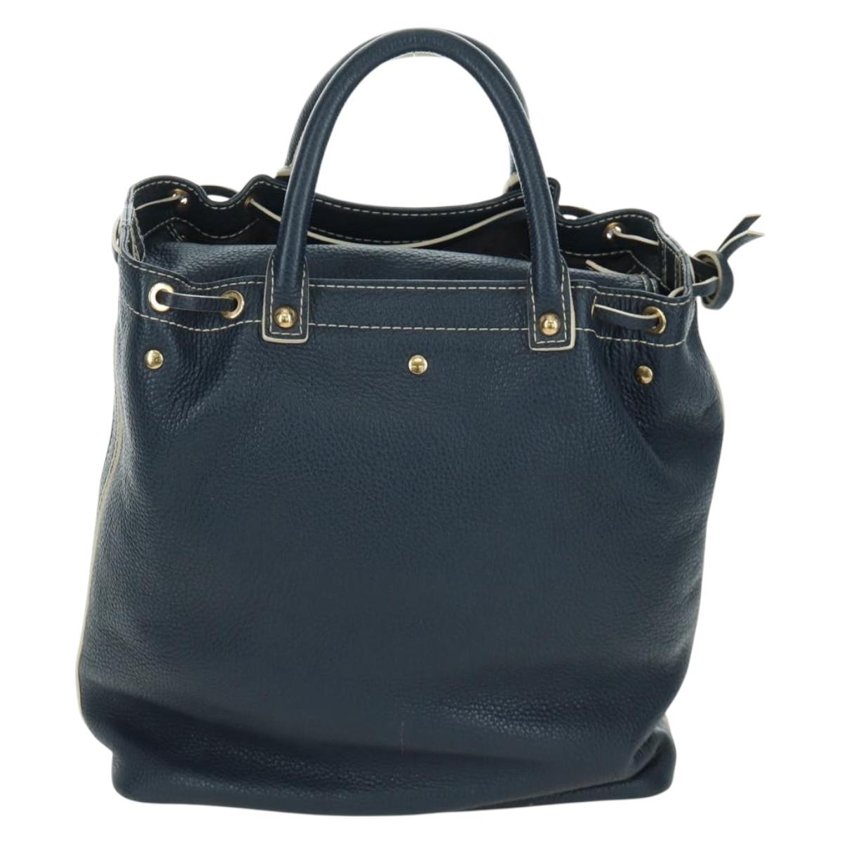 LOUIS VUITTON Tobaco T&B Shoe bag Tote Bag Leather Navy M95149 LV Auth 168317V